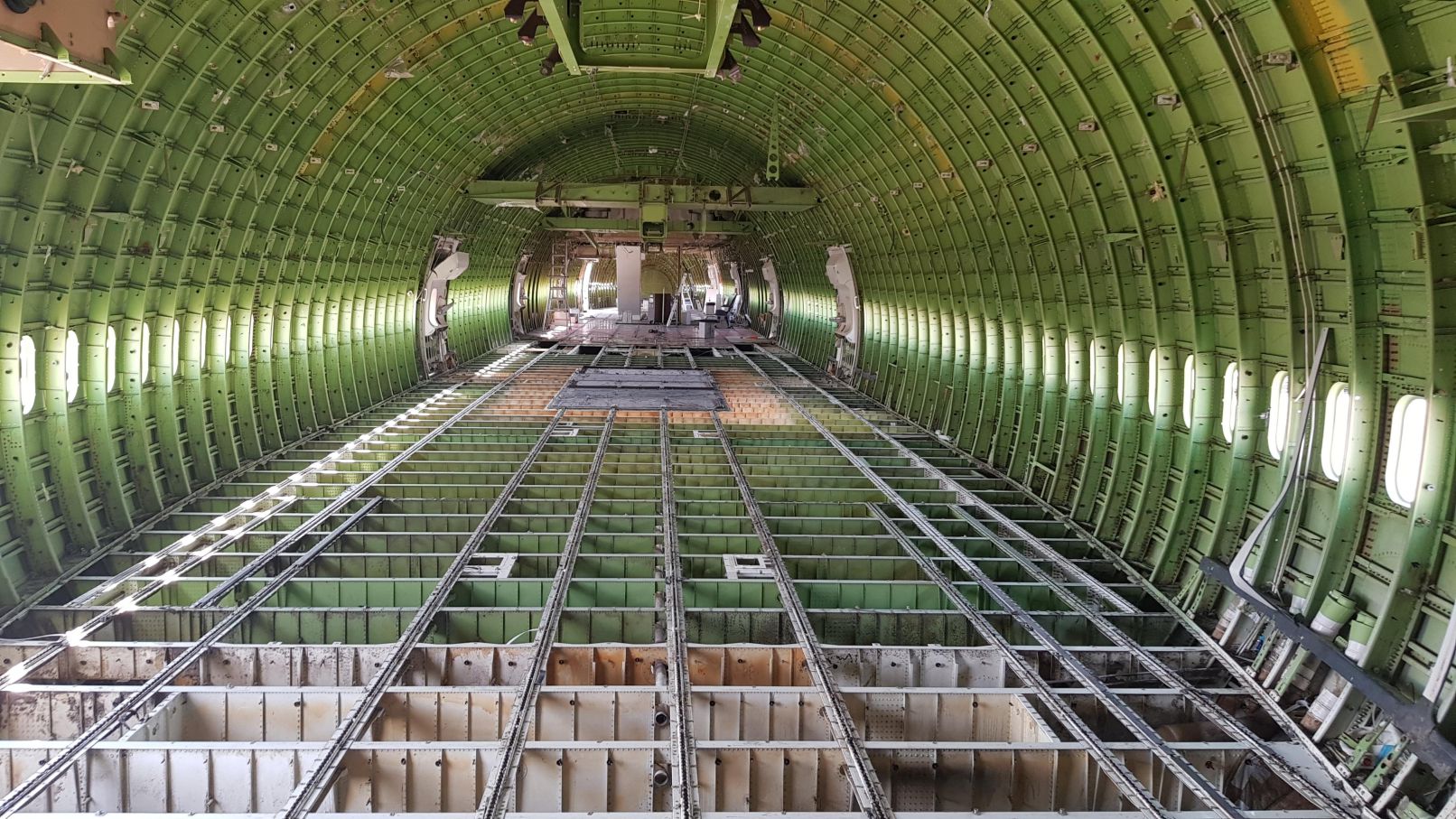 Aircraft Parked in Hangar for Recycling & Repair